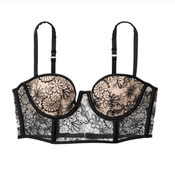 Victoria's Secret Other - NWT Victoria’s Secret Floral Embroidered push up bustier